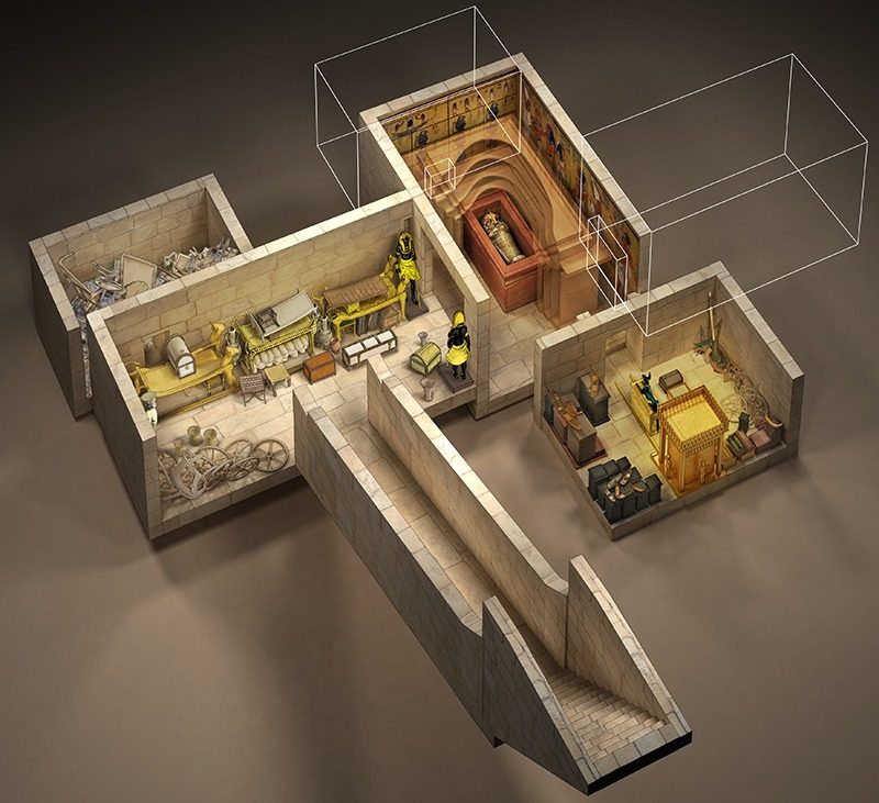 vue interieur tombeau toutankhamon vue interieur tombeau toutankhamon